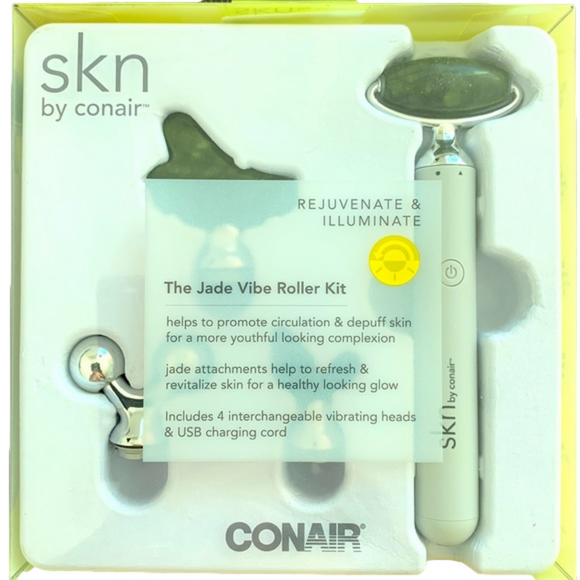 Sephora Other - NWT skn Conair Jade Vibrating Face Roller Kit 4 Attachments Gua Sha Silver balls